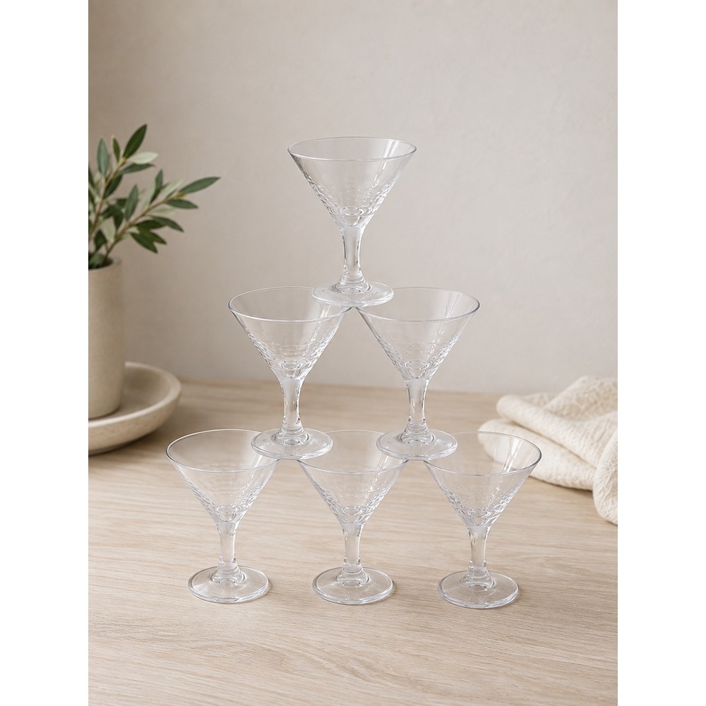 Rachel Zoe Mini Martini Glasses Set of 6 Clear Acrylic Outdoor Drinkware